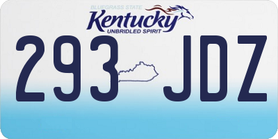 KY license plate 293JDZ