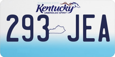 KY license plate 293JEA