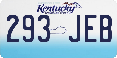 KY license plate 293JEB