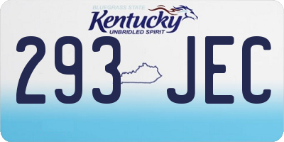KY license plate 293JEC