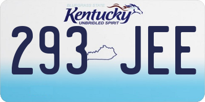 KY license plate 293JEE