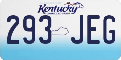 KY license plate 293JEG