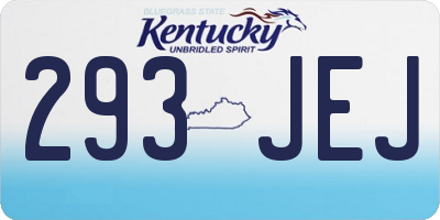 KY license plate 293JEJ
