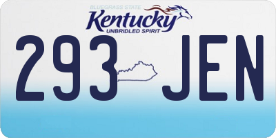 KY license plate 293JEN