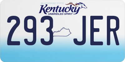 KY license plate 293JER