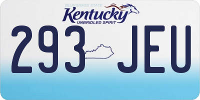 KY license plate 293JEU