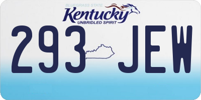 KY license plate 293JEW