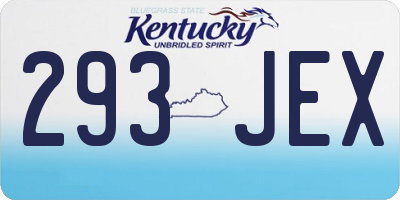KY license plate 293JEX