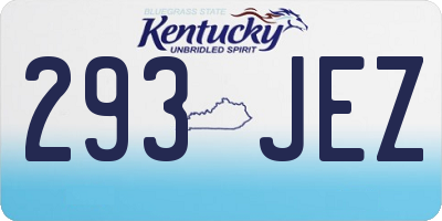 KY license plate 293JEZ