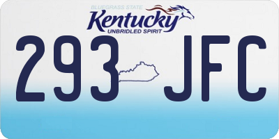 KY license plate 293JFC