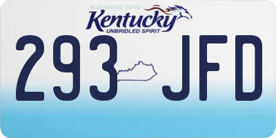 KY license plate 293JFD