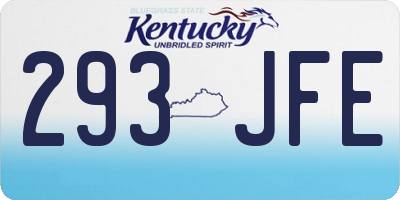 KY license plate 293JFE