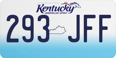 KY license plate 293JFF