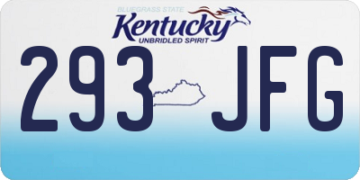 KY license plate 293JFG