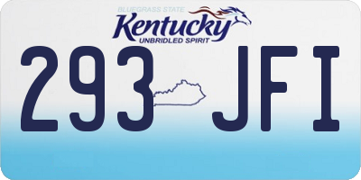 KY license plate 293JFI