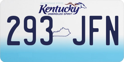 KY license plate 293JFN