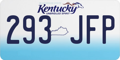 KY license plate 293JFP