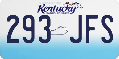 KY license plate 293JFS