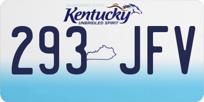 KY license plate 293JFV