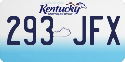 KY license plate 293JFX