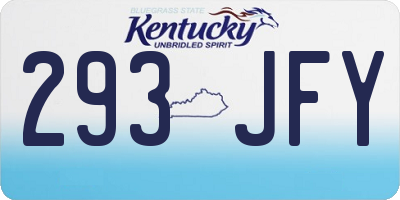 KY license plate 293JFY