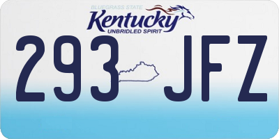 KY license plate 293JFZ