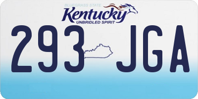 KY license plate 293JGA