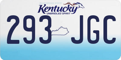 KY license plate 293JGC