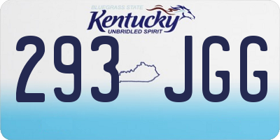 KY license plate 293JGG