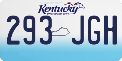 KY license plate 293JGH