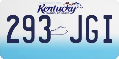 KY license plate 293JGI