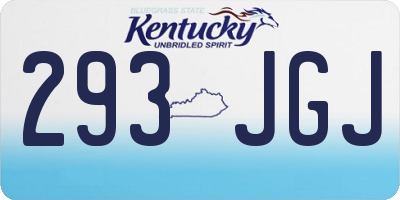 KY license plate 293JGJ