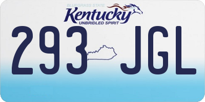 KY license plate 293JGL