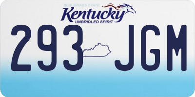 KY license plate 293JGM