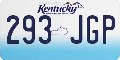 KY license plate 293JGP