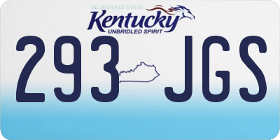 KY license plate 293JGS