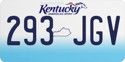 KY license plate 293JGV