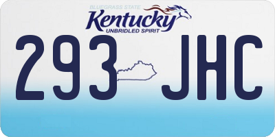 KY license plate 293JHC