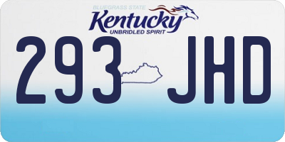 KY license plate 293JHD