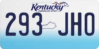 KY license plate 293JHO