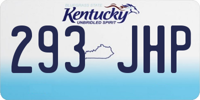 KY license plate 293JHP