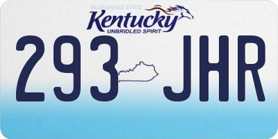 KY license plate 293JHR
