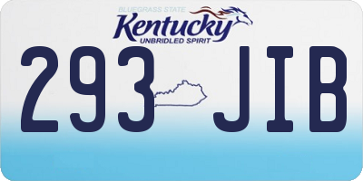 KY license plate 293JIB