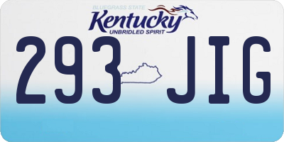 KY license plate 293JIG