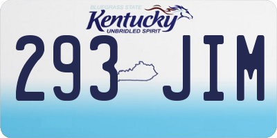 KY license plate 293JIM