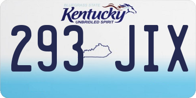 KY license plate 293JIX