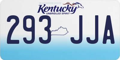 KY license plate 293JJA