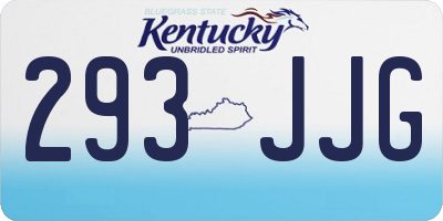 KY license plate 293JJG
