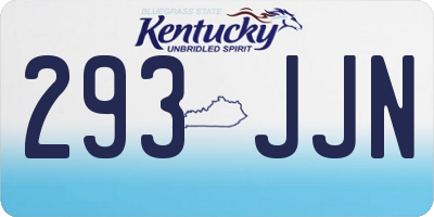 KY license plate 293JJN