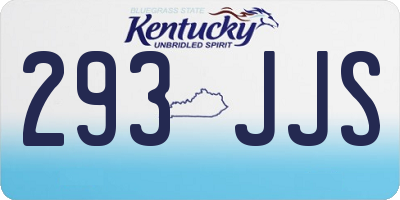 KY license plate 293JJS